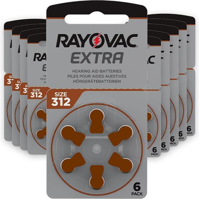 Rayovac Extra 312 hearing aid batteries (6 pcs., A312, 180 mAh)