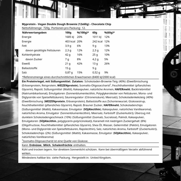 Produktbild MyProtein MyVegan (Chocolate chip, 12 Stk., 720 g)