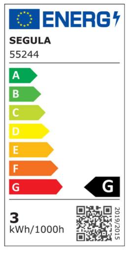Energy Label Segula 55244 LED bulb E27 G (E27, 2.50 W, 200 lm, 1 x, G)