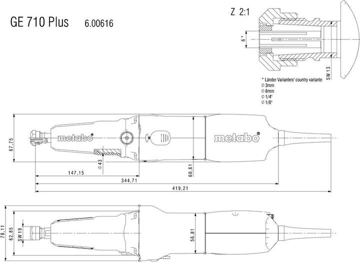 Productafbeelding Metabo GE 710 Plus (Rechte slijper, 710 W)