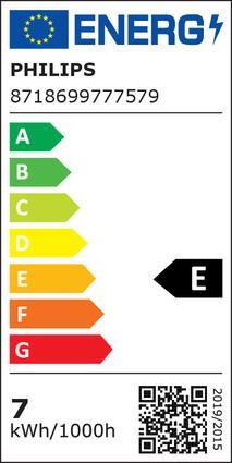 Energy Label Philips Lamp (E27, 7 W, 806 lm, 1 x, E)