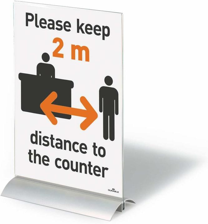 Actual product image Durable Table display, acrylic with aluminium base (A4)