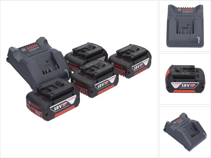 Bosch Professional Caricabatterie Bosch GAL 18V-20 10,8 - 18 V 2 AÂ ( 2607226281 ) + 4x GBA 18 V 5,0 AhÂ batteria ( 4x (18 V)
