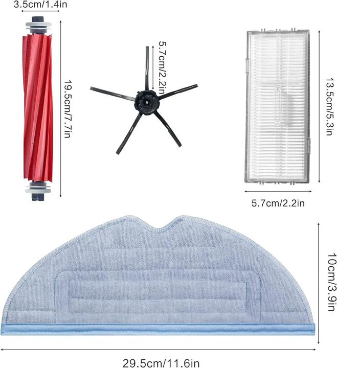 Image du produit Plutoos UPhitnis 20pc Pièces de rechange Accessoires pour Xiaomi Roborock S7 S7+ S7 Plus S7 MaxV S7 Pro