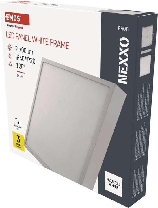 Produktbild Emos LED-Anbauleuchte NEXXO, quadratisch, weiss, 28,5W,Neutral Weiss (2700 lm)
