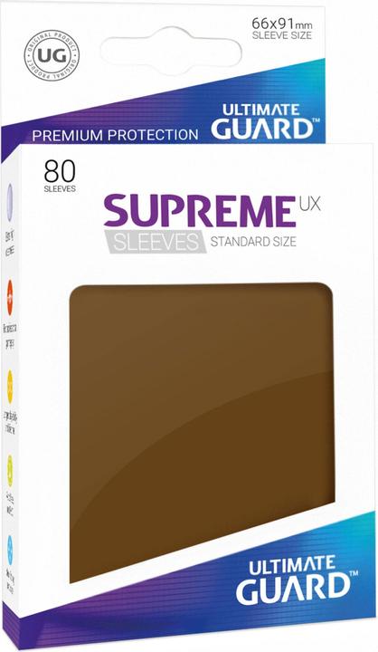 Ultimate Guard UGD010547 - Supreme UX - 80x maniche per carte, formato standard, marrone