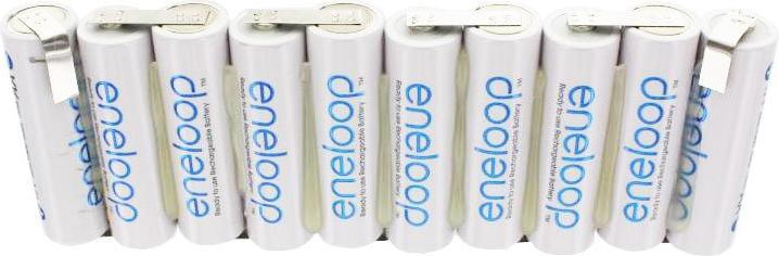 Actual product image Sanyo Akku Eneloop 12 Volt AkkuPack mit Lötfahnen (10 pcs., 2000 mAh, Rechargeable battery)