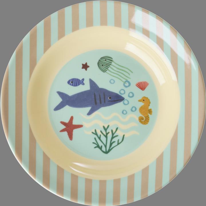 Image du produit Rice - Melamine Kids Bowl with Blue Ocean Print - Blue - 250 ml