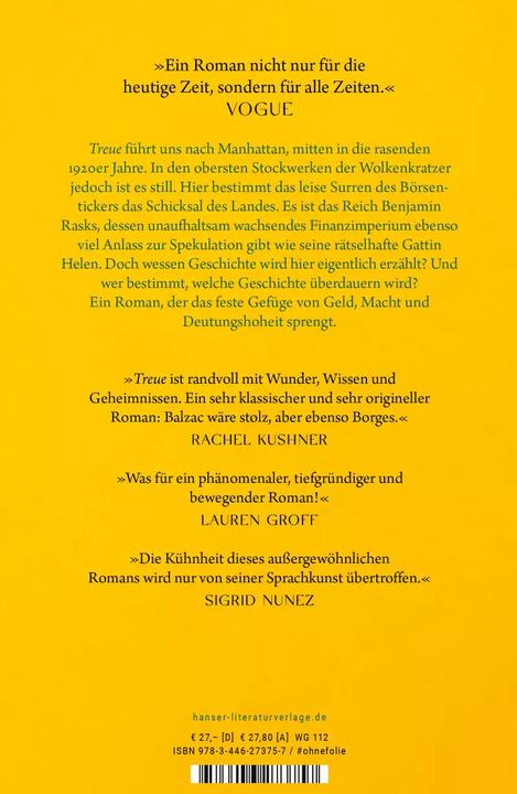 Produktbild Treue (Deutsch, Hernan Diaz, 2022)