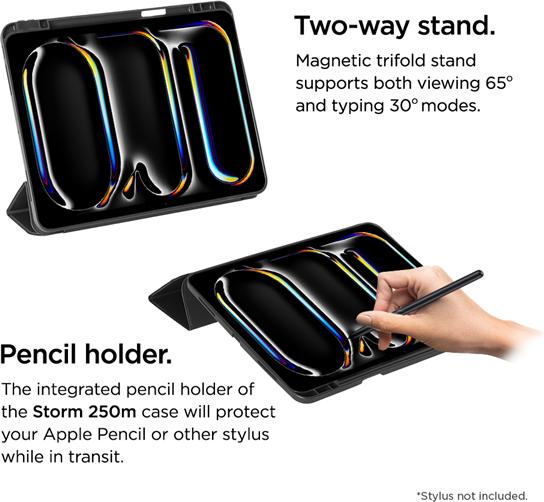 Actual product image Eiger Folio Case with Stylus Holder Black Storm 250m Stylus Case Black (iPad Pro 11 2024 (M4))