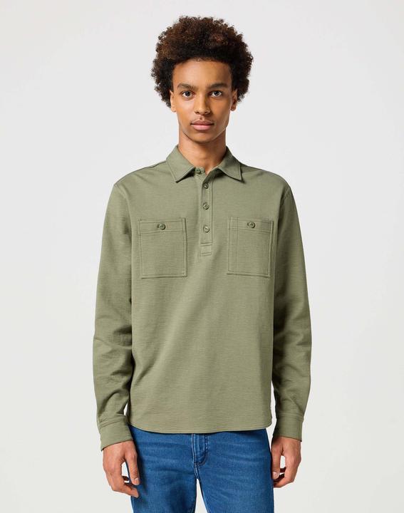 Actual product image Wrangler Long sleeve polo longsleeves Utility Polo (M)