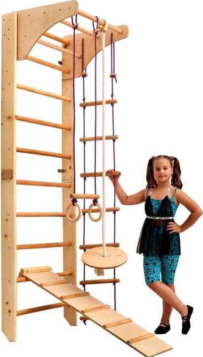 Produktbild Activity Board Kletterwand für Kinder, Klettergerüst aus Holz, Schwedische Leiter - Natur