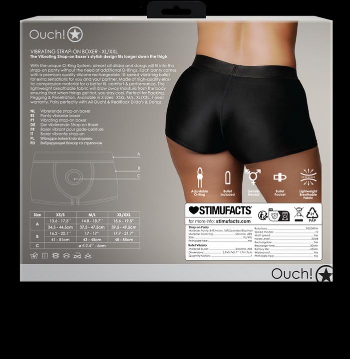 Produktbild Ouch! Vibrating Strap-on Boxer - XL/XXL