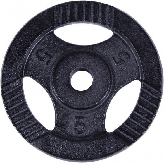 Image du produit Gorilla Sports Disque d'haltères en fonte Gripper noir 0,5-20 KG (1 x 5 kg)