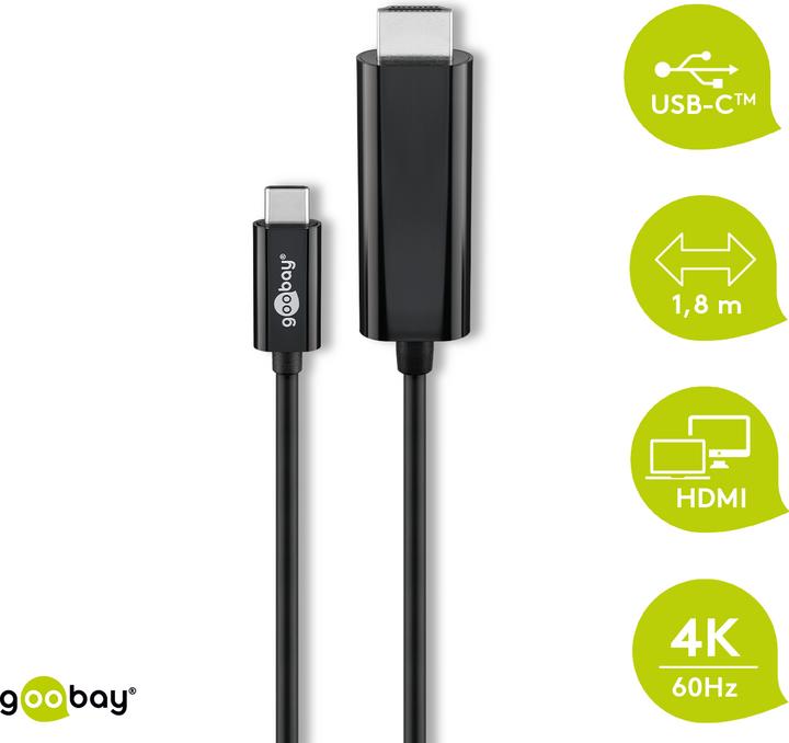 Produktbild Goobay USB Typ C — HDMI (Typ A) (1.80 m, USB Typ C, HDMI)