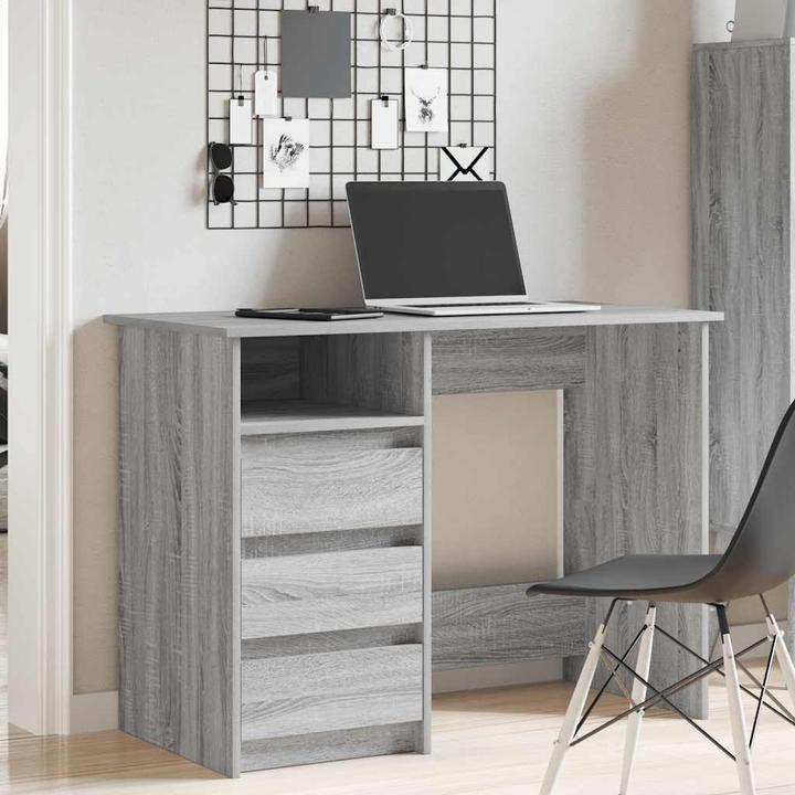 Produktbild VidaXL Schreibtisch Grau Sonoma 102x50x75 cm Holzwerkstoff Bürotisch Tisch (102 x 50 x 75 cm)