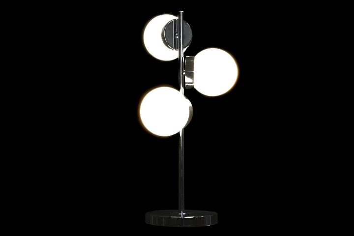 Actual product image DKD Home Decor Desk lamp 26 x 26 x 59 cm Crystal Silver Metal White 220 V 50 W 23 x 23 x 49 cm