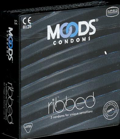 Produktbild Moods Ribbed Condoms» 3 gerippte Kondome für einzigartiges Vergnügen (3 Stk.)