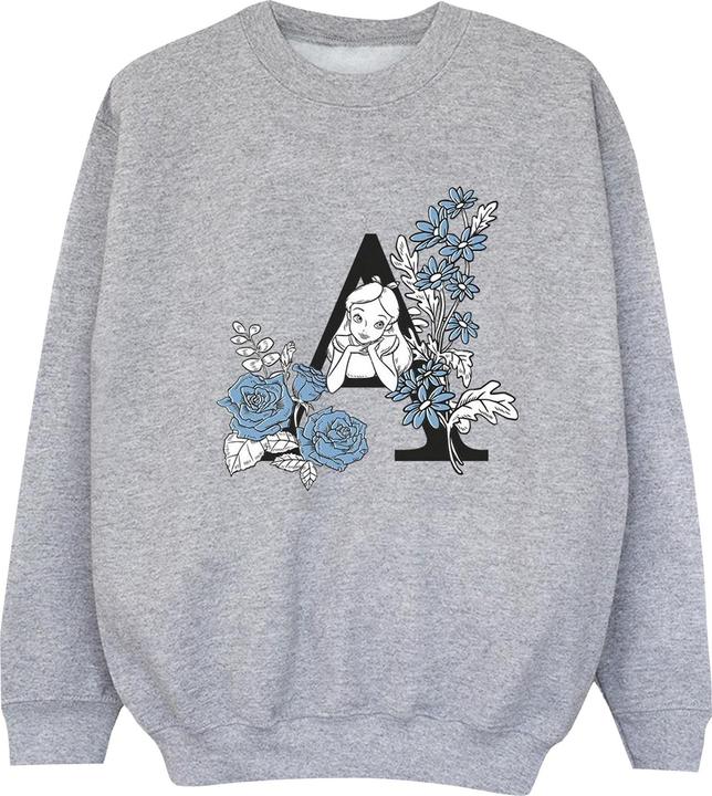 Disney Sweatshirt Jungen Alice im Wunderland Buchstabe A