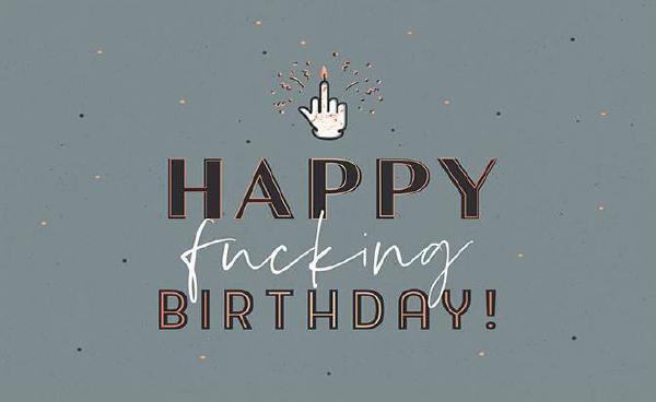 Produktbild Postkarte Vintage Art Happy fucking Birthday