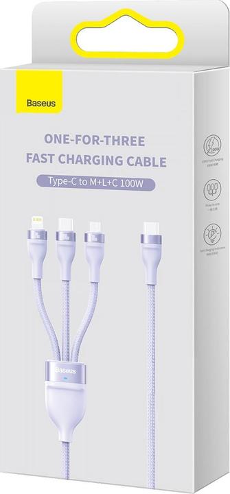 Image du produit Baseus USB C – USB C/Lightning/Micro USB (1.50 m, USB 3.2 Gen 1, 100 W)