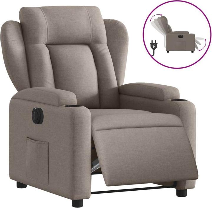 Actual product image VidaXL Recliner armchair reclining armchair recliner armchair electric taupe fabric
