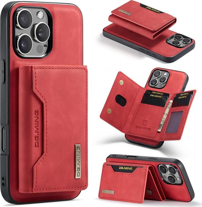 Actual product image Dg.Ming iPhone 12 / 12 Pro - Etui, Leder-Optik, Kartenfach & Magnetverschluss, Rot (Apple iPhone 12 Pro, Apple iPhone 12)