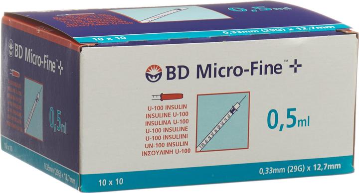 Produktbild BD + U100 Insulin Spritzen 12.7 x 0.33 mm (Insulinspritze)