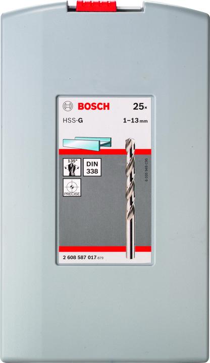 Productafbeelding Bosch Professional Zubehör Pro Box boorset HSS-G, DIN 338, 135˚ (6 mm, 12 mm, 1 mm, 6,5 mm, 5,5 mm, 10 mm, 10,5 mm, 12,5 mm, 1,5 mm, 7 mm, 11 mm, 3 mm, 5 mm, 8,5 mm, 11,5 mm, 8 mm, 2,5 mm, 9 mm, 3,5 mm, 4,5 mm, 2 mm, 7,5 mm, 13 mm, 9,5 mm, 4 mm)