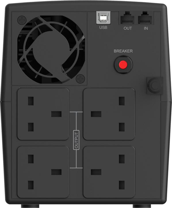 Actual product image Conceptronic ZEUS USP 2200VA 1320W 4xUK Sockets HID,USB,RJ45 (2200 VA, 1320 W, Line-interactive UPS)