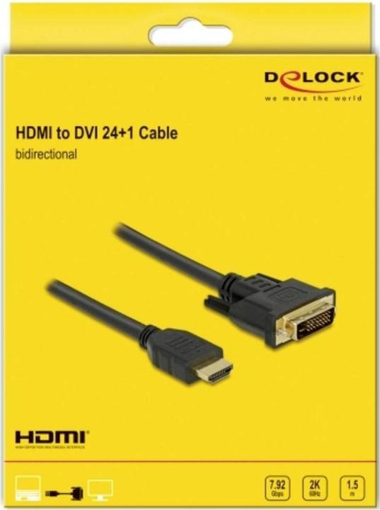Produktbild Delock HDMI (Typ A) — DVI (1.50 m, DVI, HDMI)