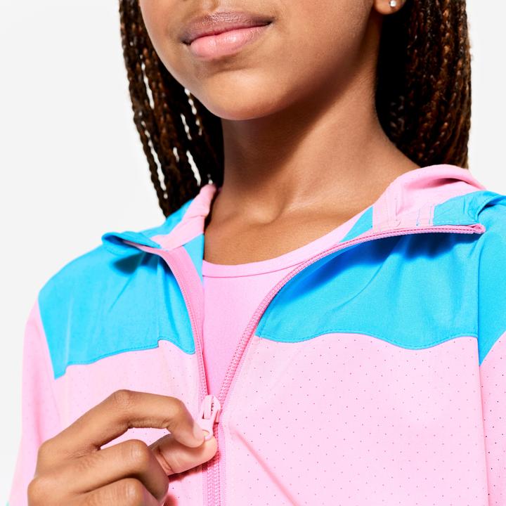 Produktbild Domyos Trainingsjacke Kinder leicht atmungsaktiv - rosa/blau
