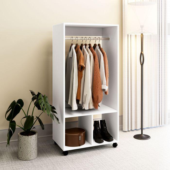 Immagine prodotto Swisshandel24 Mobiler Kleiderschrank Garderobe Schrank Regal für Schlafzimmer Weiss