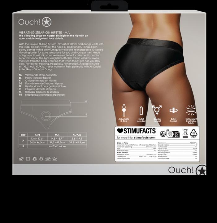 Actual product image Ouch! Vibrating Strap-on Hipster - M/L