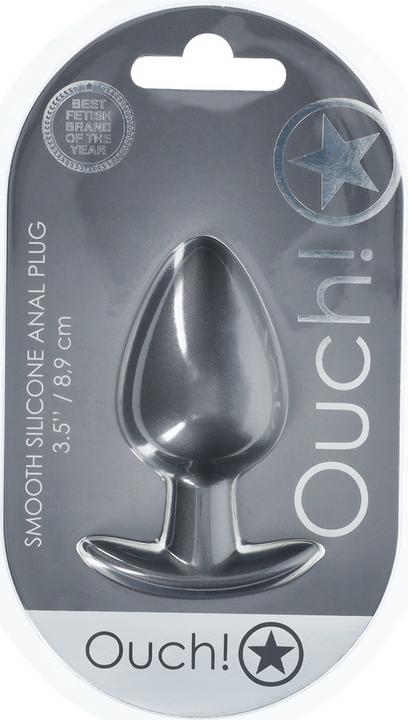 Image du produit Ouch! Smooth Silicone Anal Plug - Large - 3.5 / 8,9 cm - Gunmetal
