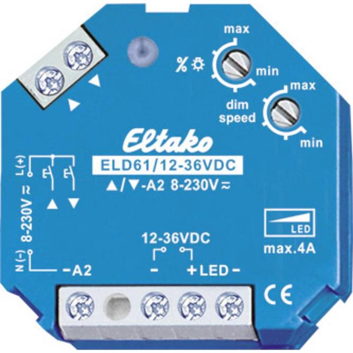 Produktbild Eltako LEDDimmschalter 1236V DC. Power MOSFET für LEDLampen 1236V DC bis 4A (Dimmaktor)