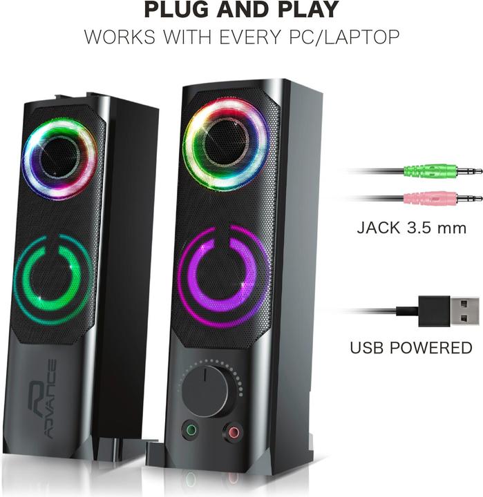Image du produit Advance Soundphonic 2.0 RGB ADV-SPEAKER-RGB