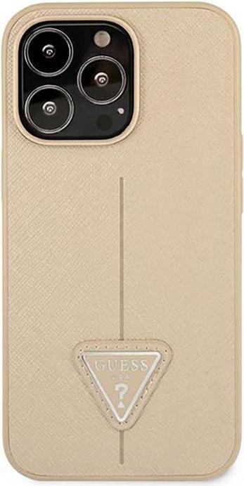 Image du produit Guess GUHCP14LPSATLE iPhone 14 Pro 6,1" beżowy/beige étui rigide SaffianoTriangle Logo (Apple iPhone 14 Pro)