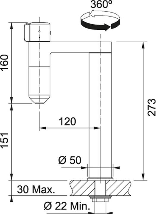 Produktbild Franke Funktionsarmaturen Vital Standalone