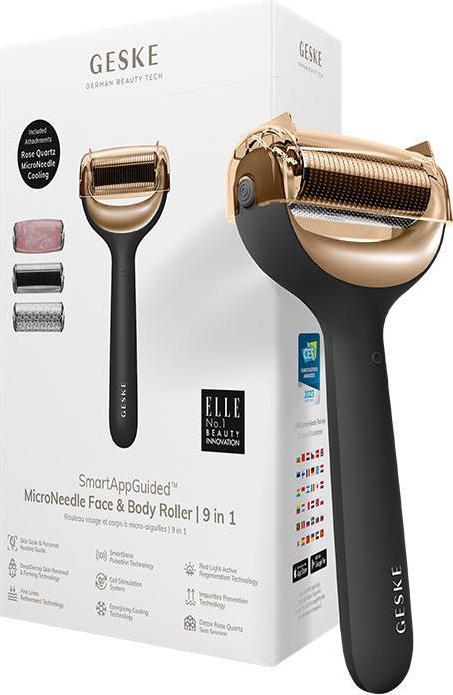 Produktbild Konjac Sponge Roller do mezoterapii igłowej twarzy i ciała 9w1 Geske z Aplikacja (szary)