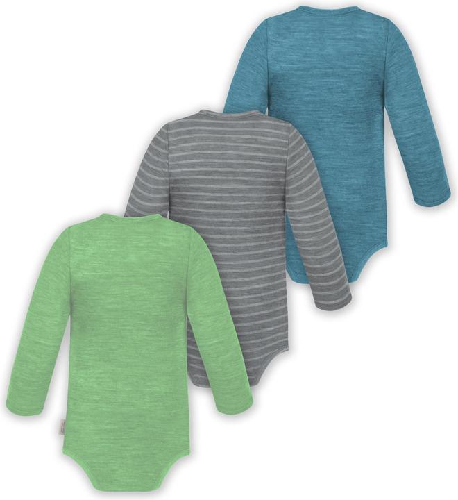 Produktbild Normani 3er Pack Baby Merino Langarm Wickelbody für Junge und Mädchen - 9355 (74)