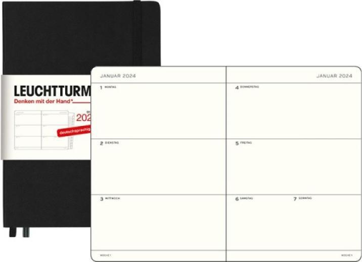Produktbild Leuchtturm1917 LEUCHTTURM 3T/S MED.18mon HC SCHW. (A5, Harter Einband)