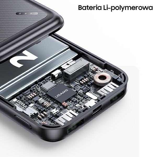 Produktbild Usams Powerbank PB60 20000mAh 22.5W 2xQC3.0+PD Fast Charge czarny/black 20KCD16801 (US-CD168) (20000 mAh, 22.50 W, 22.50 Wh)