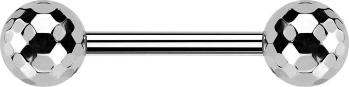 Produktbild Star Piercing Threadless Barbell silber mit zwei Discokugeln silber (ohne Messing, Titan G23)