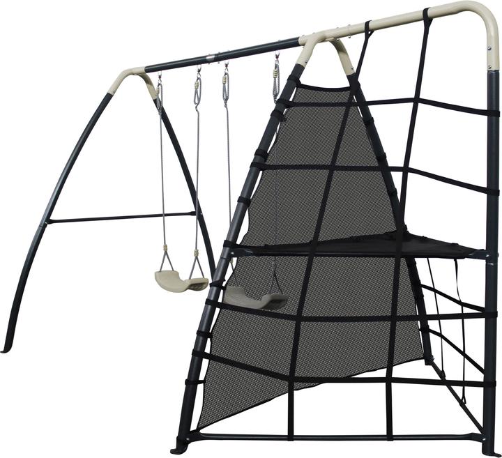 Immagine prodotto Axi Parco giochi in metallo con doppia altalena e struttura per arrampicarsi Antracite/Crema