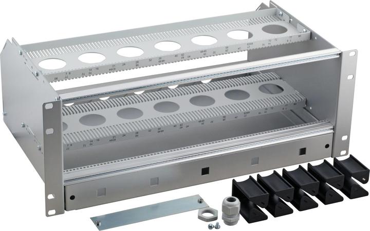 Actual product image EFB Elektronik 4U subrack 84TE-3HEplus 1U cable overlength compartment