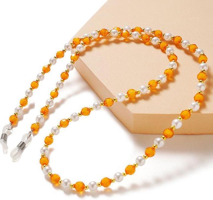 Immagine prodotto Hurtel Una catena per occhiali, perline, un ciondolo arancione