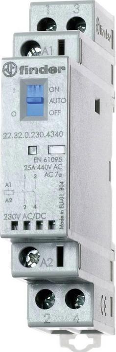 Finder Installation contactor for 35 mm rail 22.32.0.024.1340 2 NO contacts