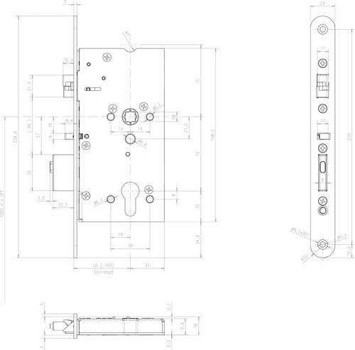 Immagine prodotto Assa Abloy Serratura mediatore a lama intera con spessore di 55 mm 609-502P