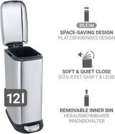 Immagine prodotto Wenko Design del cestino a pedale Easy-Close (12 l)